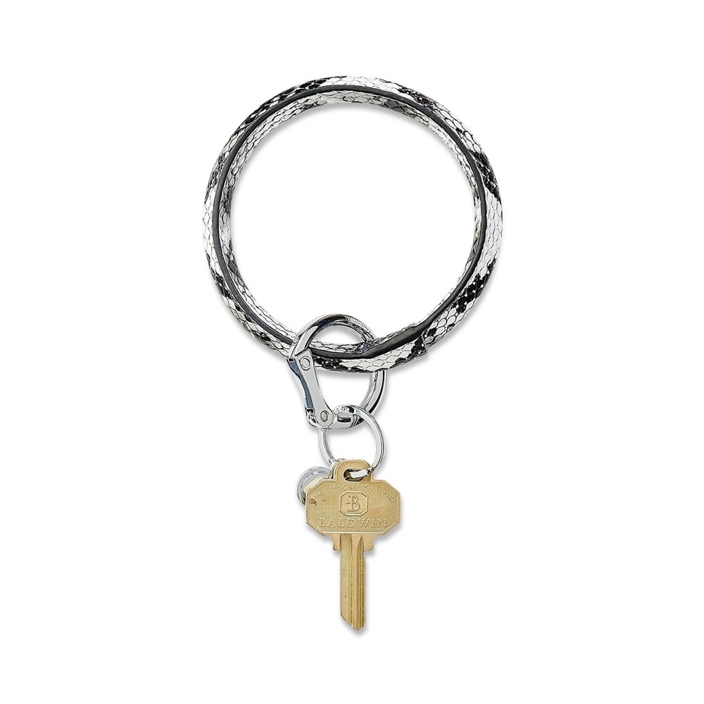 Leather Big O® Key Ring - Tuxedo Snakeskin NWT - Picture 2 of 4
